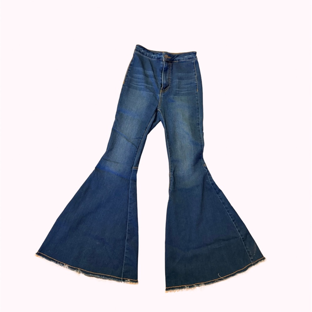 Women's Bell Bottom Blue Jeans by Free People